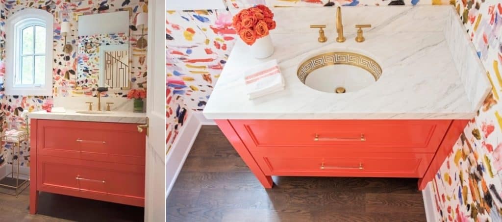 Coral Painted Bathroom Vanity Pinterest